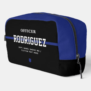 Personalized Police Officer Thin Blue Line Dopp Kit