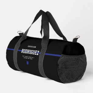 Personalized Police Officer Thin Blue Line Duffle Bag