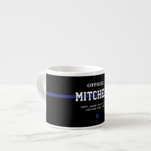 Personalized Police Officer Thin Blue Line Espresso Cup
