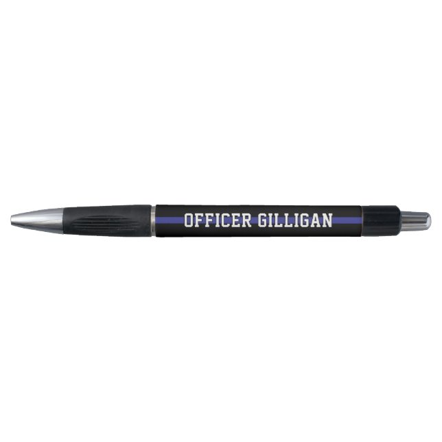 Personalized Police Officer Thin Blue Line Pen (Front)
