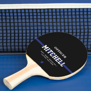 Personalized Police Officer Thin Blue Line Ping Pong Paddle