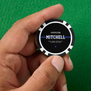 Personalized Police Officer Thin Blue Line Poker Chips
