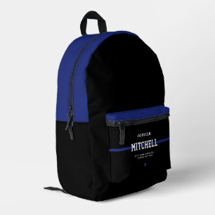 Personalized Police Officer Thin Blue Line Printed Backpack