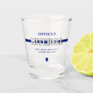 Personalized Police Officer Thin Blue Line Shot Glass
