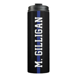 Personalized Police Officer Thin Blue Line Thermal Tumbler