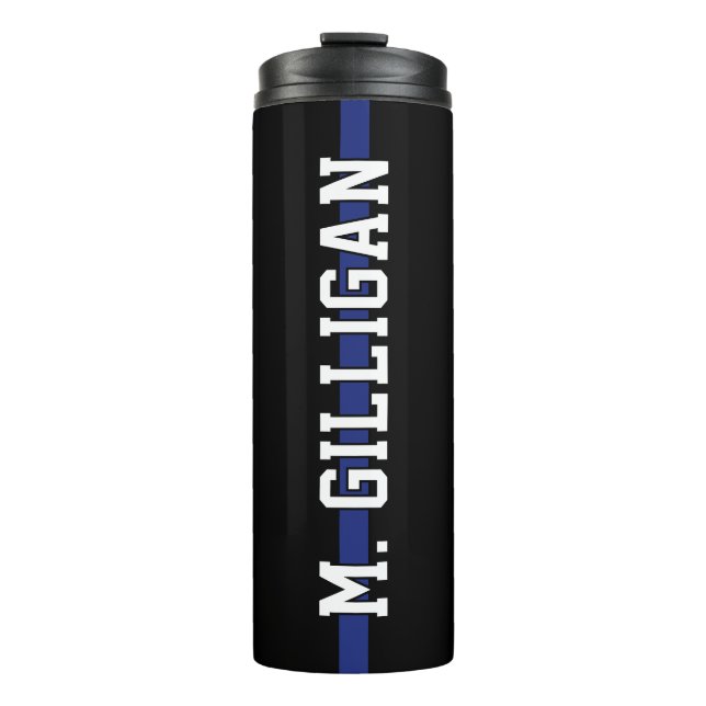 Personalized Police Officer Thin Blue Line Thermal Tumbler (Front)