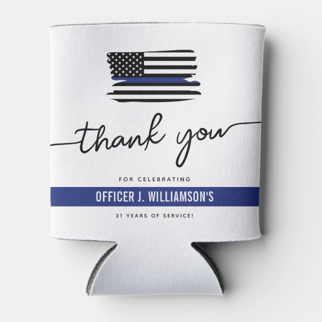 Personalized Police Retirement Celebration Can Cooler (Front)