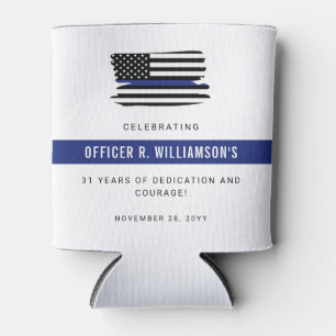 Personalized Police Retirement Celebration Can Cooler