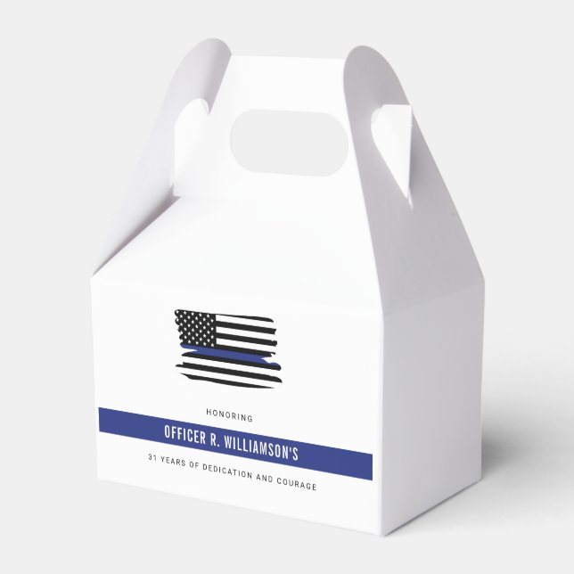 Personalized Police Retirement Celebration Favor Box (Front Side)