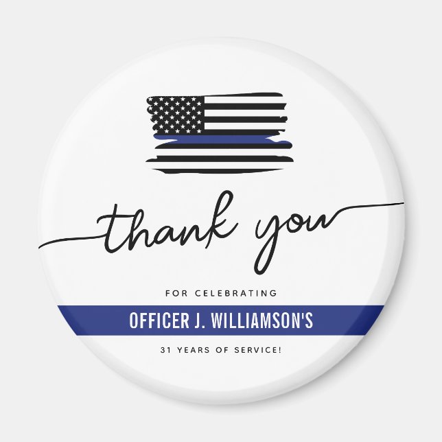 Personalized Police Retirement Celebration Magnet (Front)