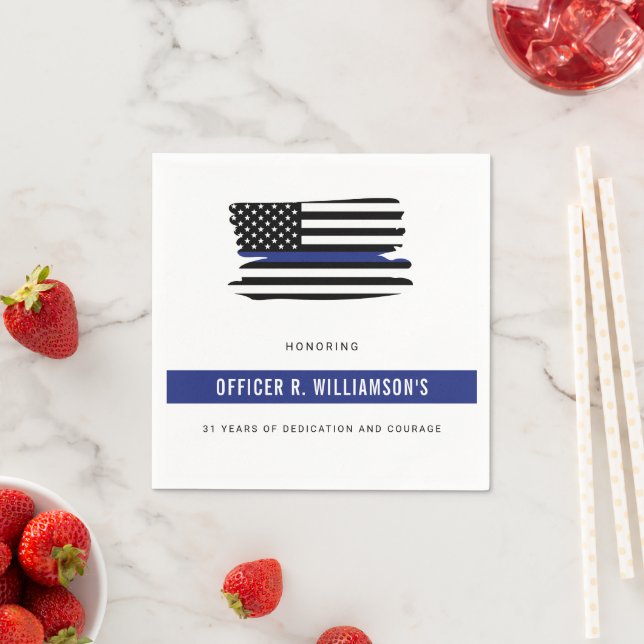 Personalized Police Retirement Celebration Napkin (Insitu)