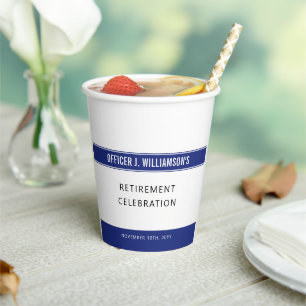 Personalized Police Retirement Celebration Paper Cups