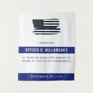 Personalized Police Retirement Celebration Tapestry