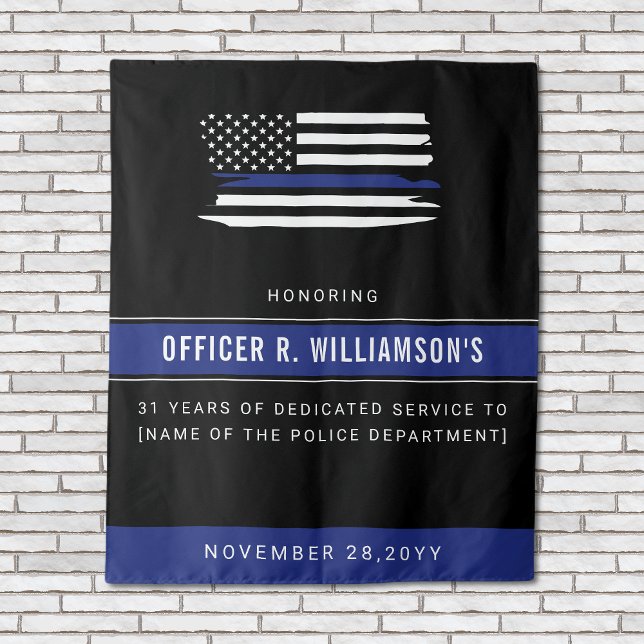 Personalized Police Retirement Celebration Tapestry (Creator Uploaded)