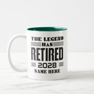 Personalized Police Retirement Legend Has Retired Two-Tone Coffee Mug