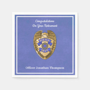 Personalized Police Retirement Party Napkin