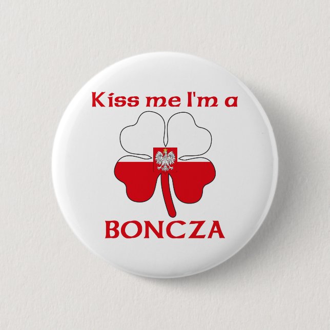 Personalized Polish Kiss Me I'm Boncza 2 Inch Round Button (Front)
