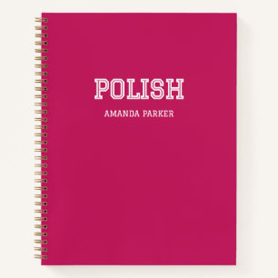 Personalized Polish Raspberry Calendar 2026-2027 Notebook