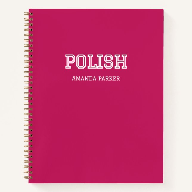 Personalized Polish Raspberry Calendar 2026-2027  Notebook (Front)