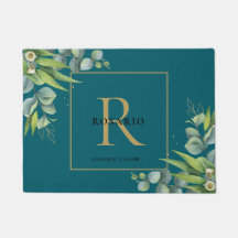 Personalized Polished Water Blue Gold Monogram