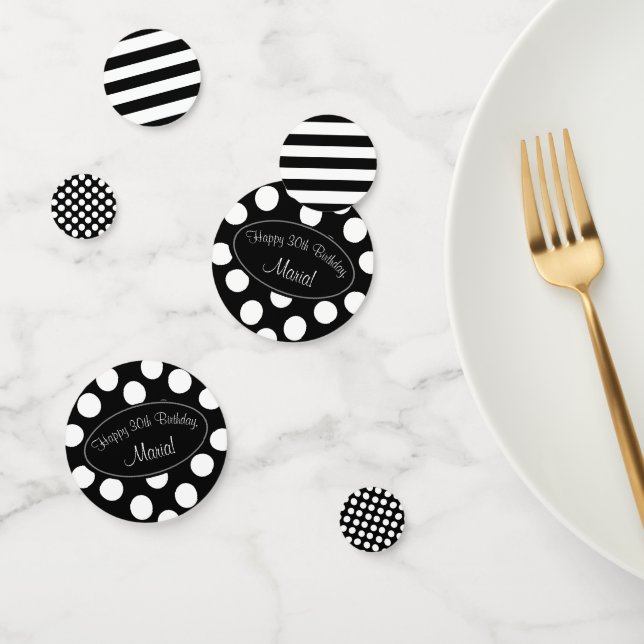 Personalized Polka Dot and Stripes Table Confetti (Group)