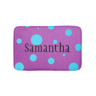 Personalized Polka Dot Bath Mat for Teens
