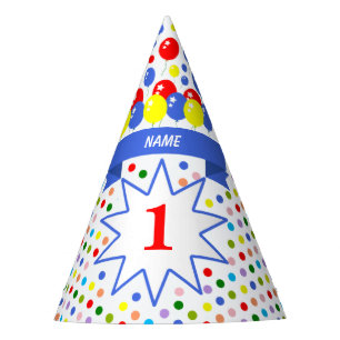 Personalized Polka Dot Colourful Birthday Party Hat