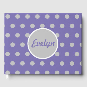 Personalized Polka Dot Guest Book (Lavender & Grey