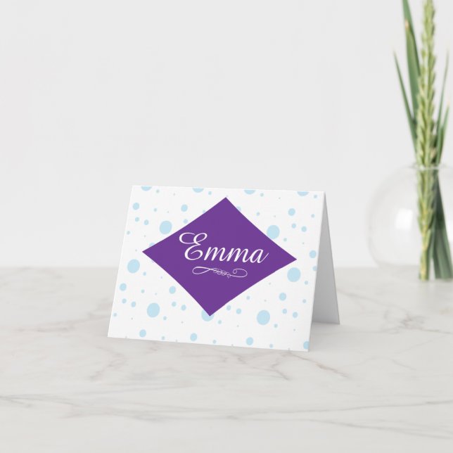Personalized Polka Dot Note Cards (Front)