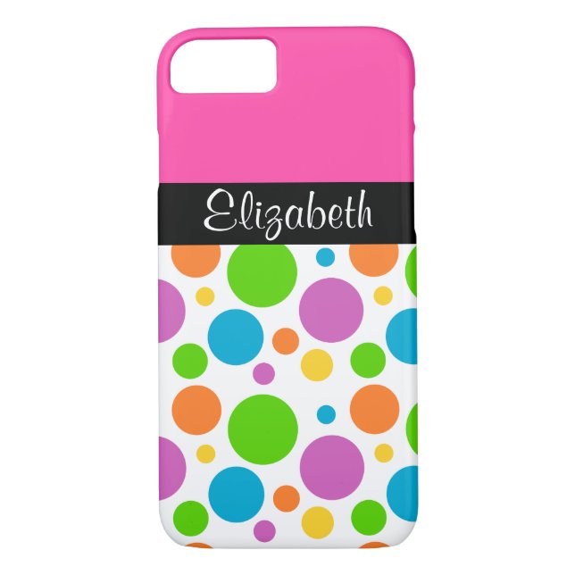 Personalized Polka Dot Pattern Case-Mate iPhone Case (Back)