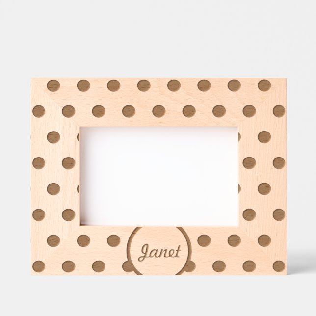 Personalized Polka Dot Picture Frame (Green) (Front)