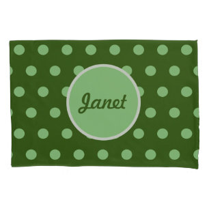 Personalized Polka Dot Pillowcase (Hunter Green)