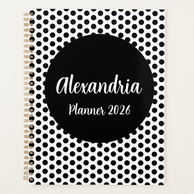 Personalized Polka Dot Planner (Front)