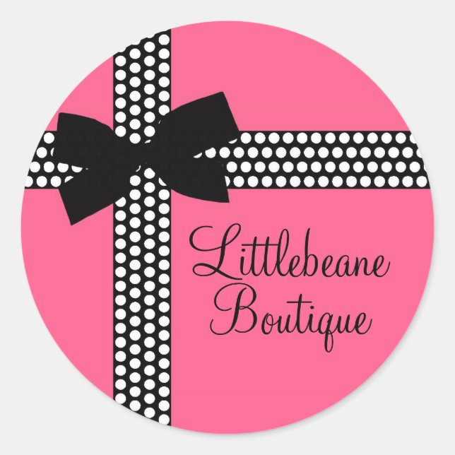 Personalized Polka Dot Ribbon Stickers (Front)