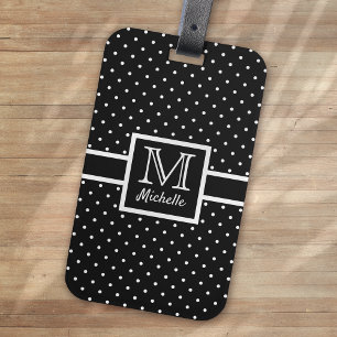 Personalized Polka Dot Spotty Monogram Luggage Tag
