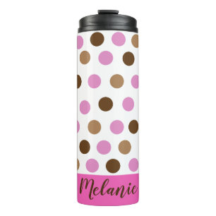 Personalized Polka Dot Thermal Tumbler