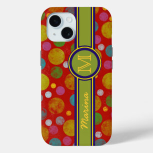 personalized Polka Dots colour iPhone 15 Case