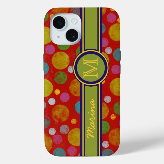 personalized Polka Dots colour Case-Mate iPhone Case (Back)