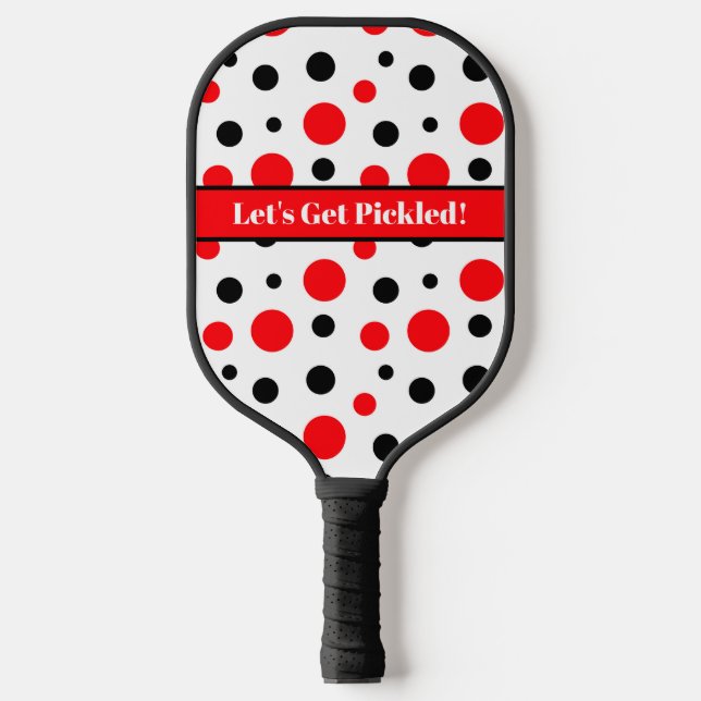 Personalized Polka Dots Let's Get Pickled Pickleball Paddle (Front)