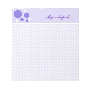 Personalized Polka Dots Notepads:Purple White Dots Notepad