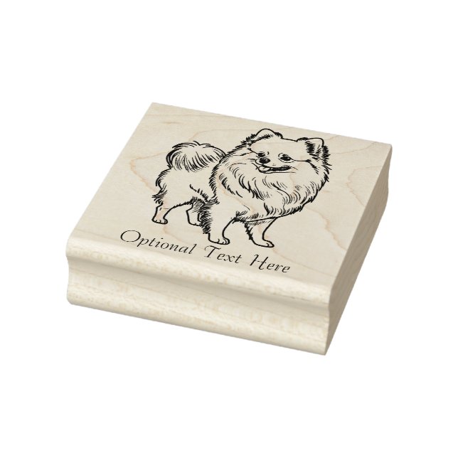 Personalized Pomeranian Dog Rubber Stamp (Stamp)