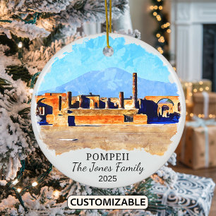 Personalized Pompeii Ornament, Italy Ceramic Ornament