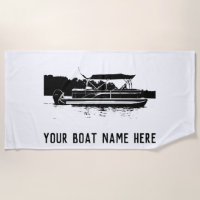 Personalized Pontoon Boat Beach Towel