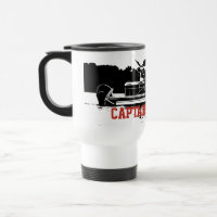 Personalized Pontoon Boat Travel Mug in Black