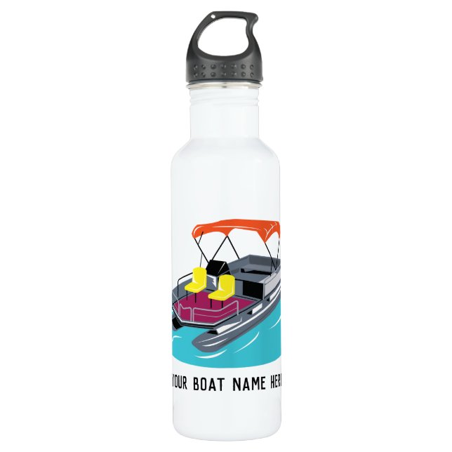 Personalized Pontoon Boat Water Bottle (Front)