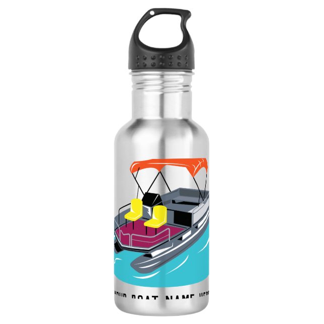 Personalized Pontoon Boat Water Bottle (Front)