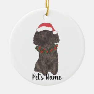 Personalized Poodle (Black) Ceramic Ornament