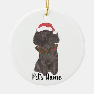 Personalized Poodle (Black) Ceramic Ornament