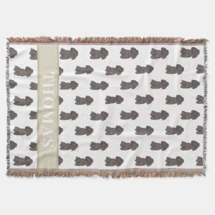 Personalized Poodle (Black) Throw Blanket
