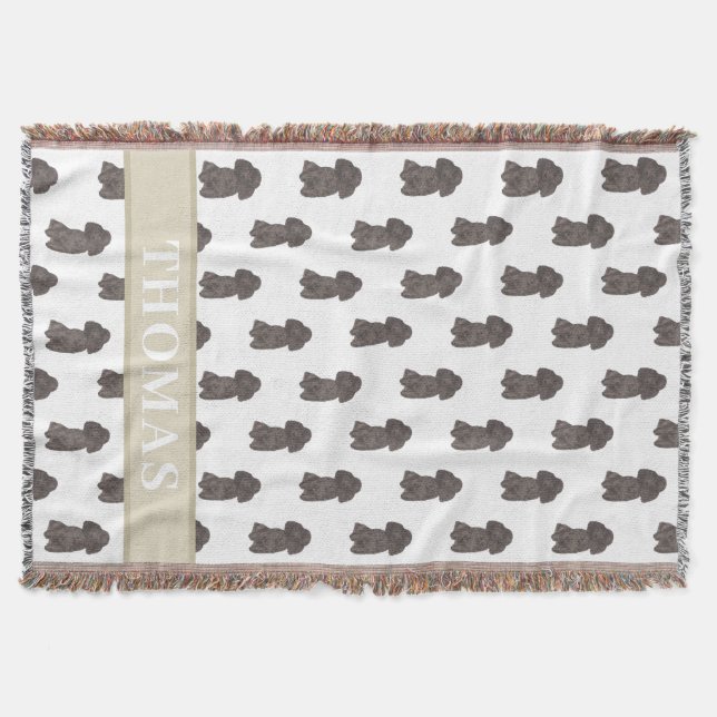 Personalized Poodle (Black) Throw Blanket (Front)